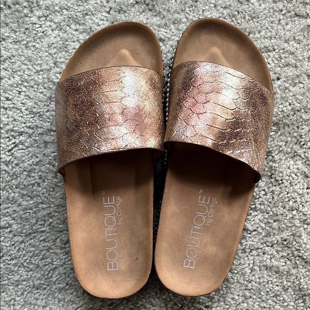 Corkys Women's Sandals in Shimmering Bronze